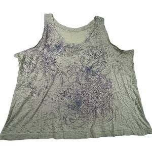 Sonoma Sleeveless Floral Burnout Knit Tank Top Blouse 1X